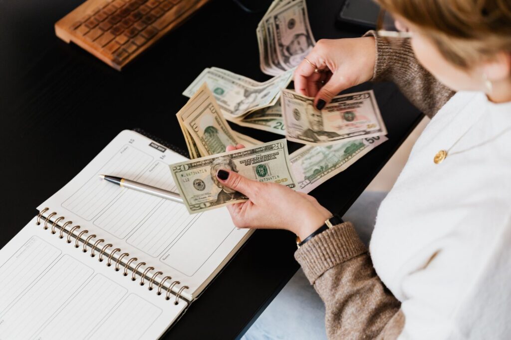 Planning a budget in a notebook