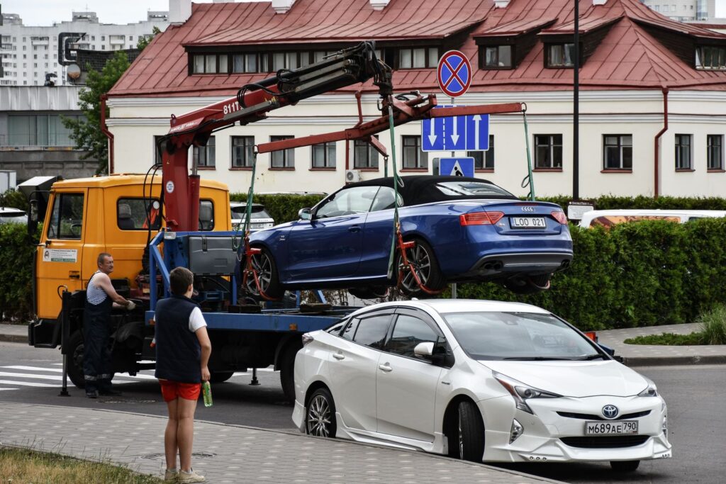 Tow truck on the road