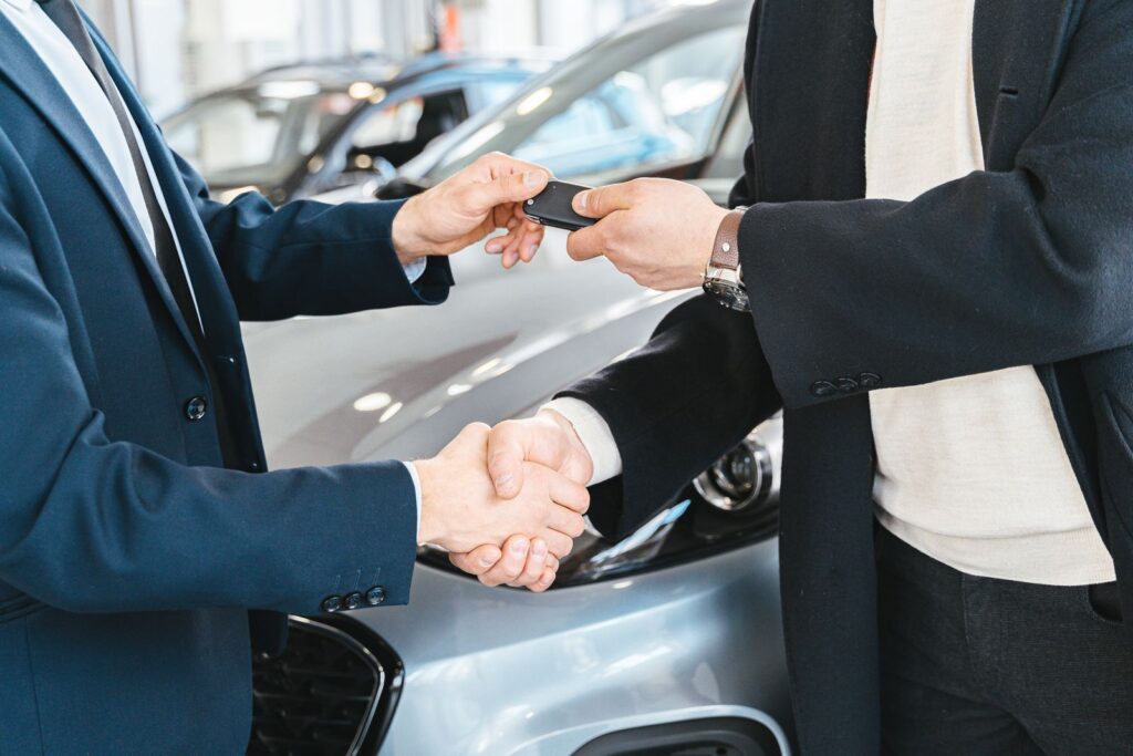 Handing over a set of car keys
