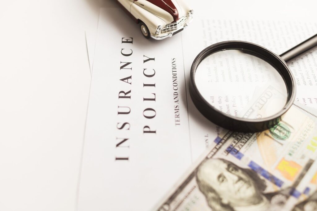 Reviewing vehicle insurance paperwork