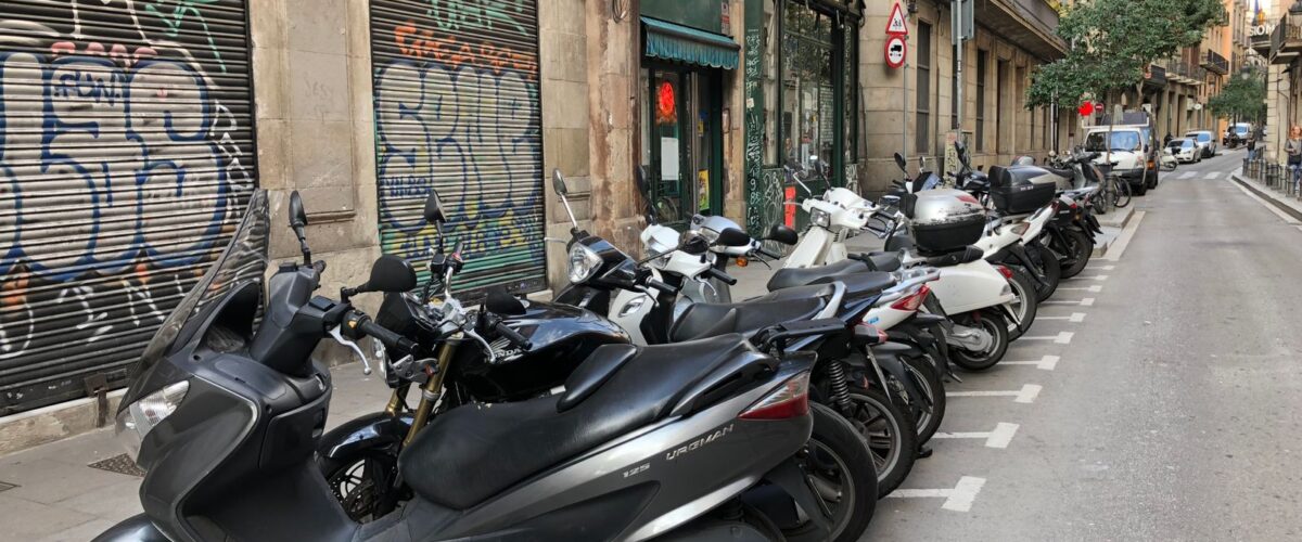 Motorcycle parked on a street